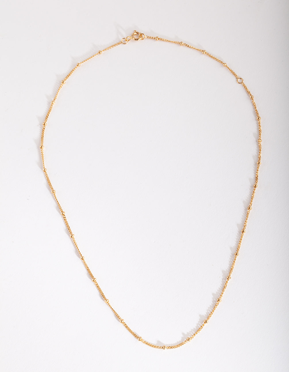 Gold Plated Sterling Silver Bead Chain Necklace