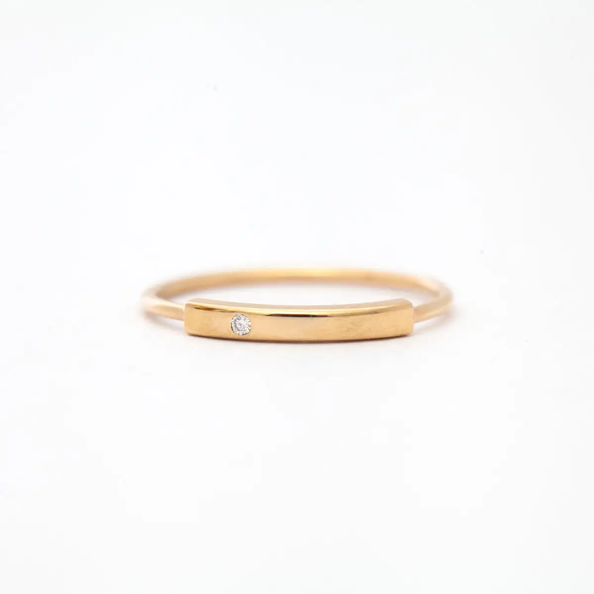 Horizontal Diamond Bar Ring