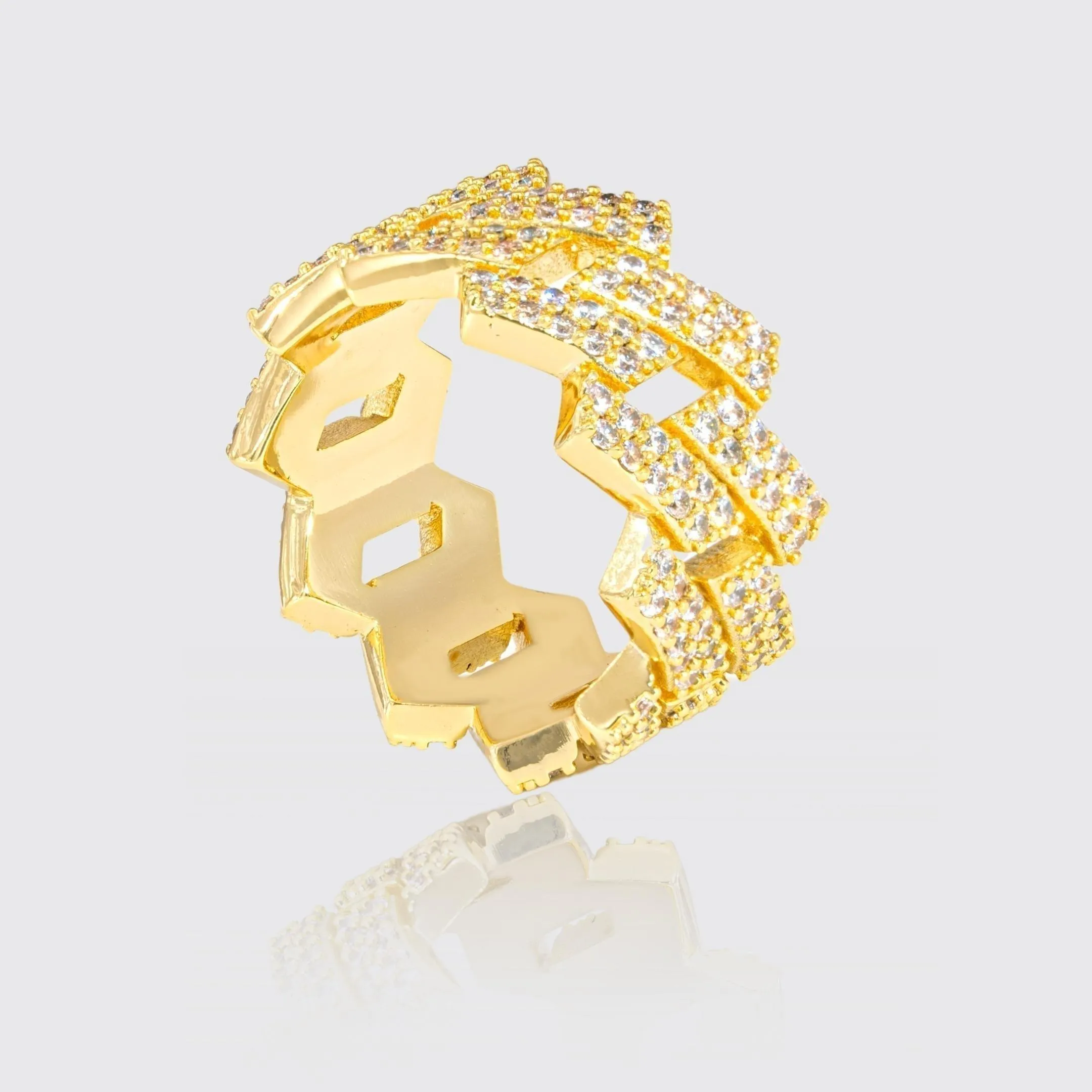 Iced Monaco Ring - Gold