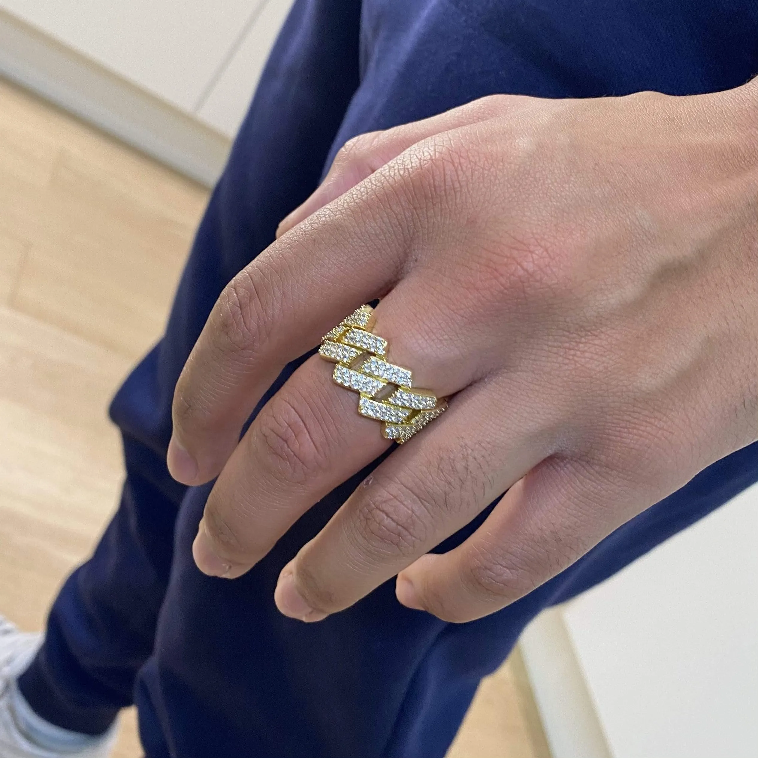 Iced Monaco Ring - Gold