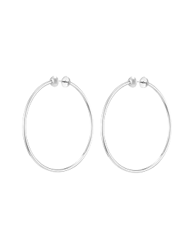 Icon Hoops Medium Earrings (Rhodium)