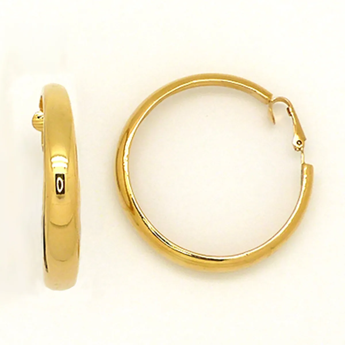 Kenneth Jay Lane KJL Polished Gold Tapered Hoop Earrings 1 3/4