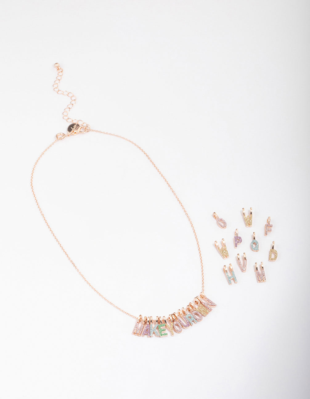 Kids Rose Gold DIY Make Your Own Necklace Charm Set