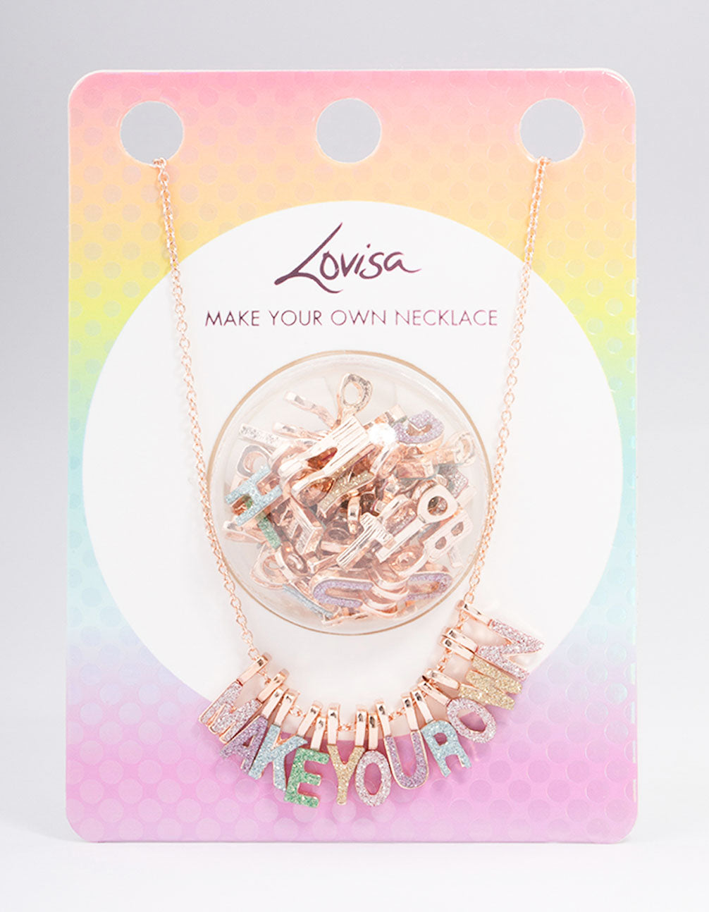 Kids Rose Gold DIY Make Your Own Necklace Charm Set