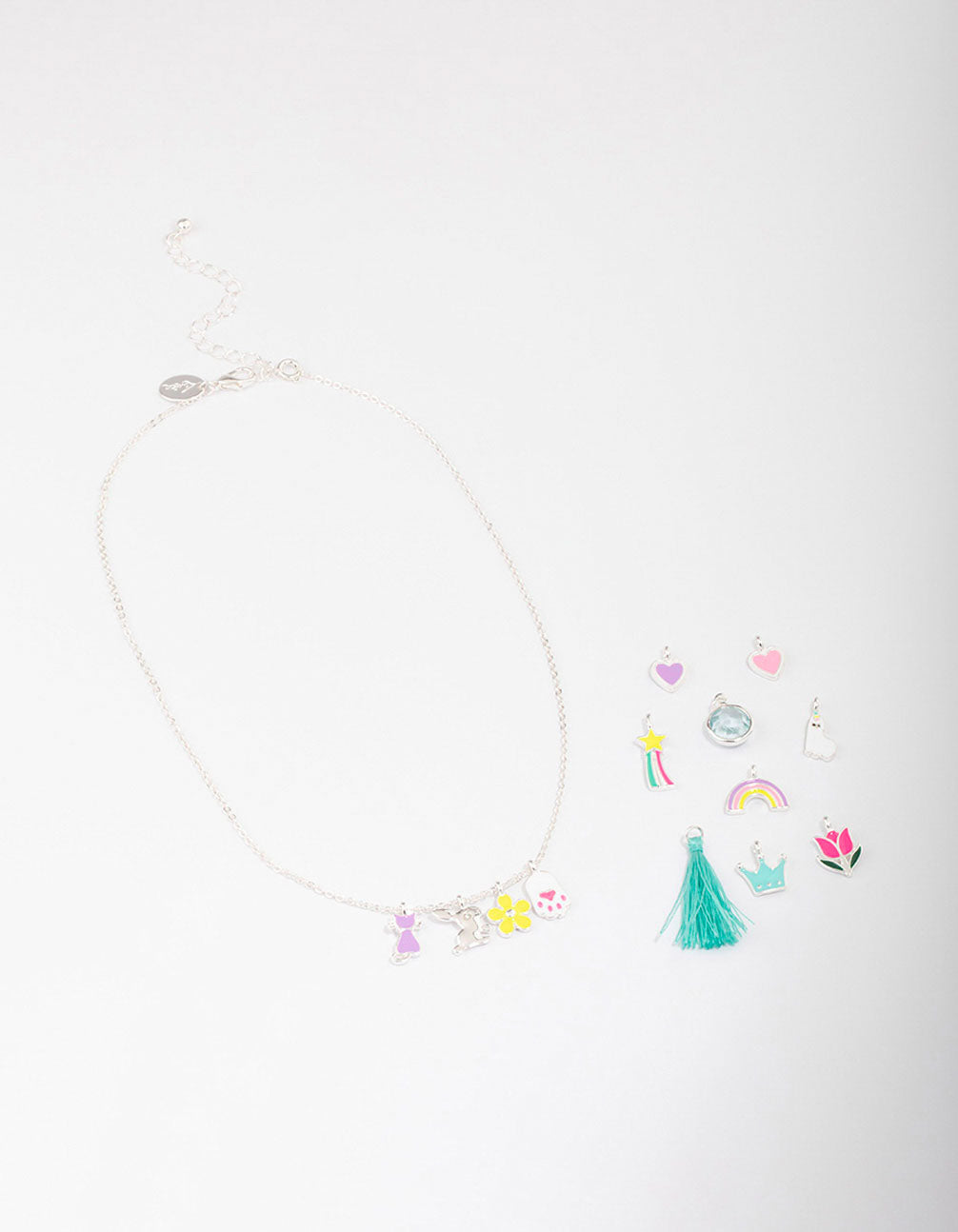 Kids Silver Make Your Own DIY Easter Bunny Charm Necklace