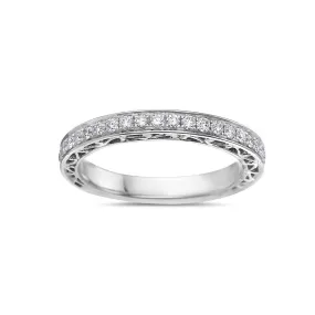 Ladies 18K White Gold With 0.45 CT Diamonds Wedding Band