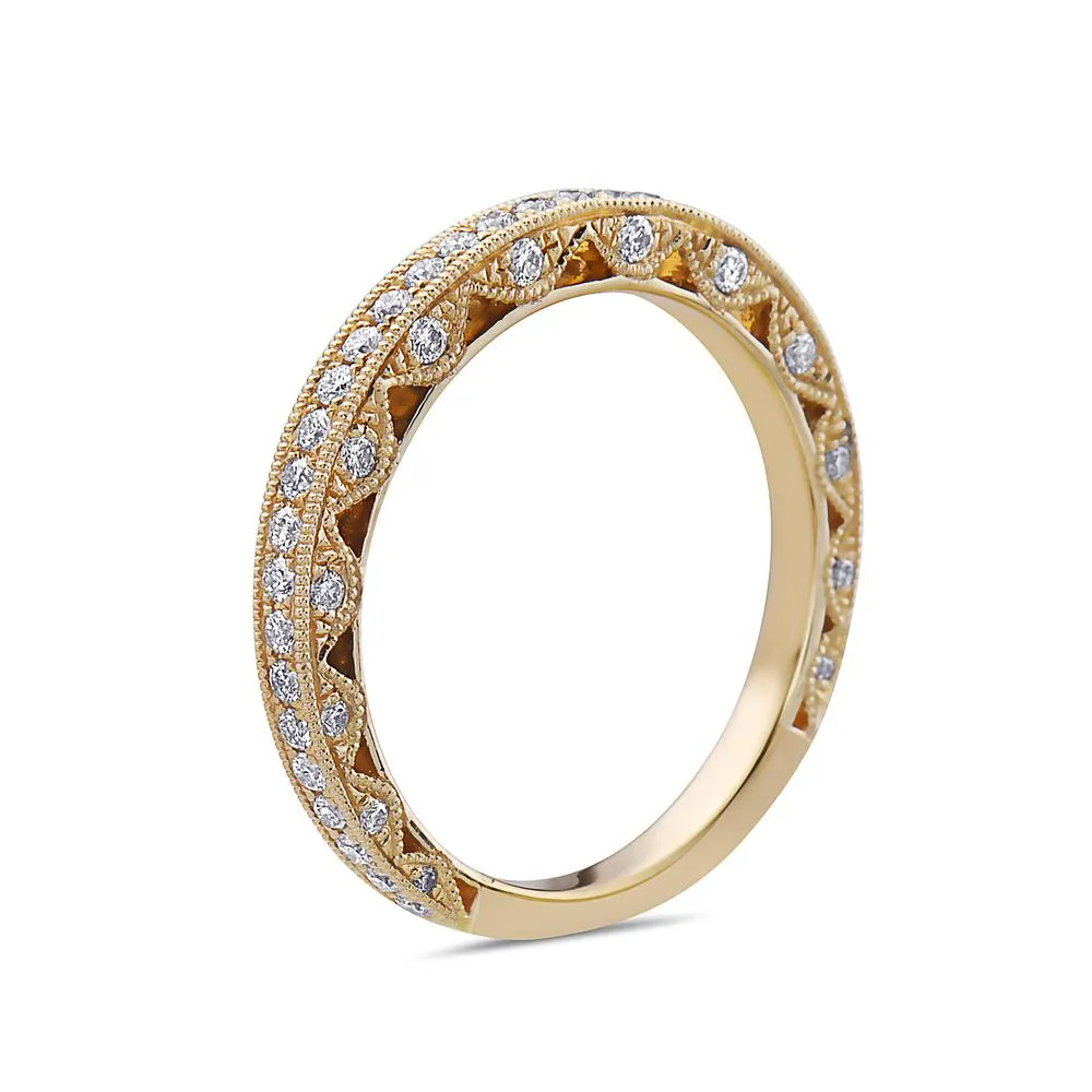 Ladies 18k Yellow Gold With 0.47 CT Diamonds Wedding Band