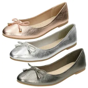 Ladies Leather Collection Slip On Ballet Shoes