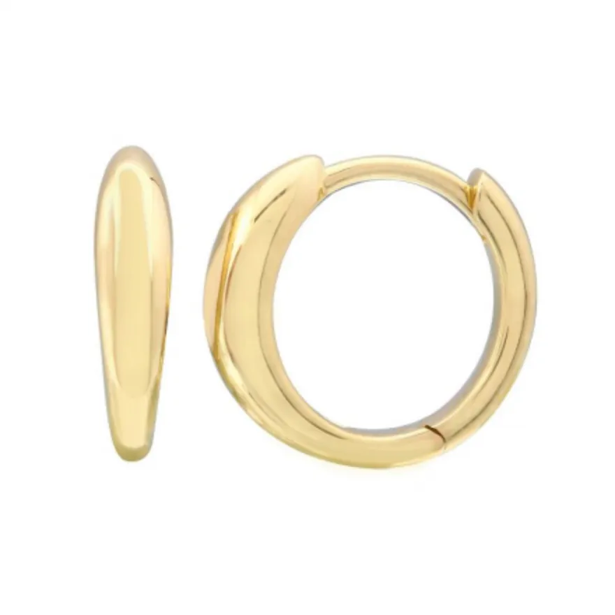 LADY GOLD HOOP TAPERED HUGGIES-  EARRINGS