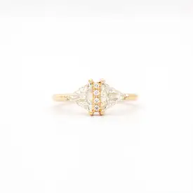 Large Vintage Diamond Triangle Ring