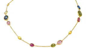 Marco Bicego Sapphire 18 Karat Gold Confetti Necklace