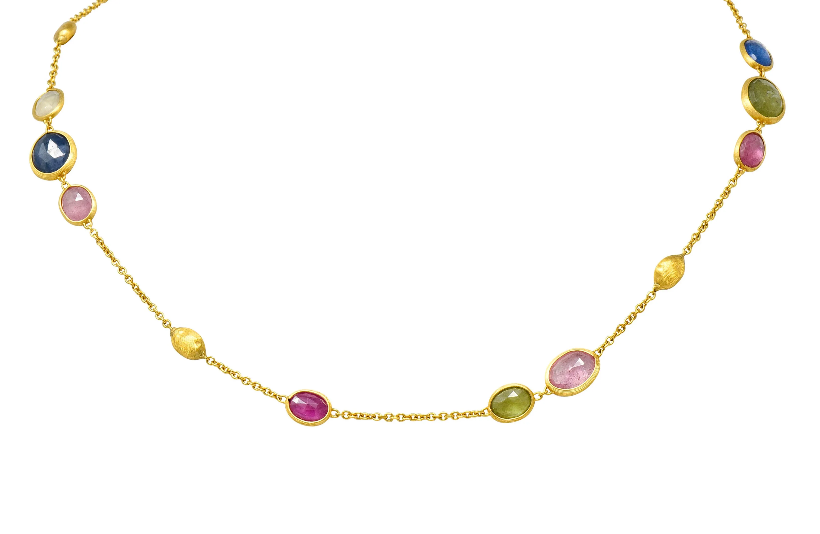 Marco Bicego Sapphire 18 Karat Gold Confetti Necklace