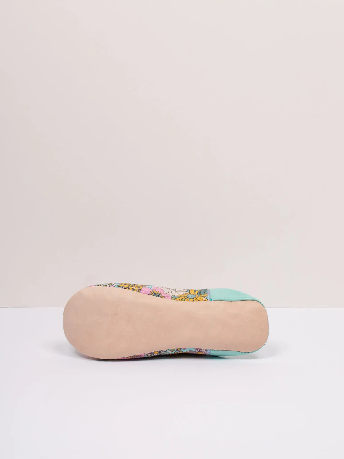 Margot Floral Babouche Slippers, Duck Egg