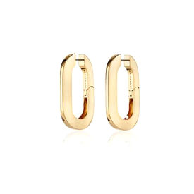 Mega U Link Earrings Gold