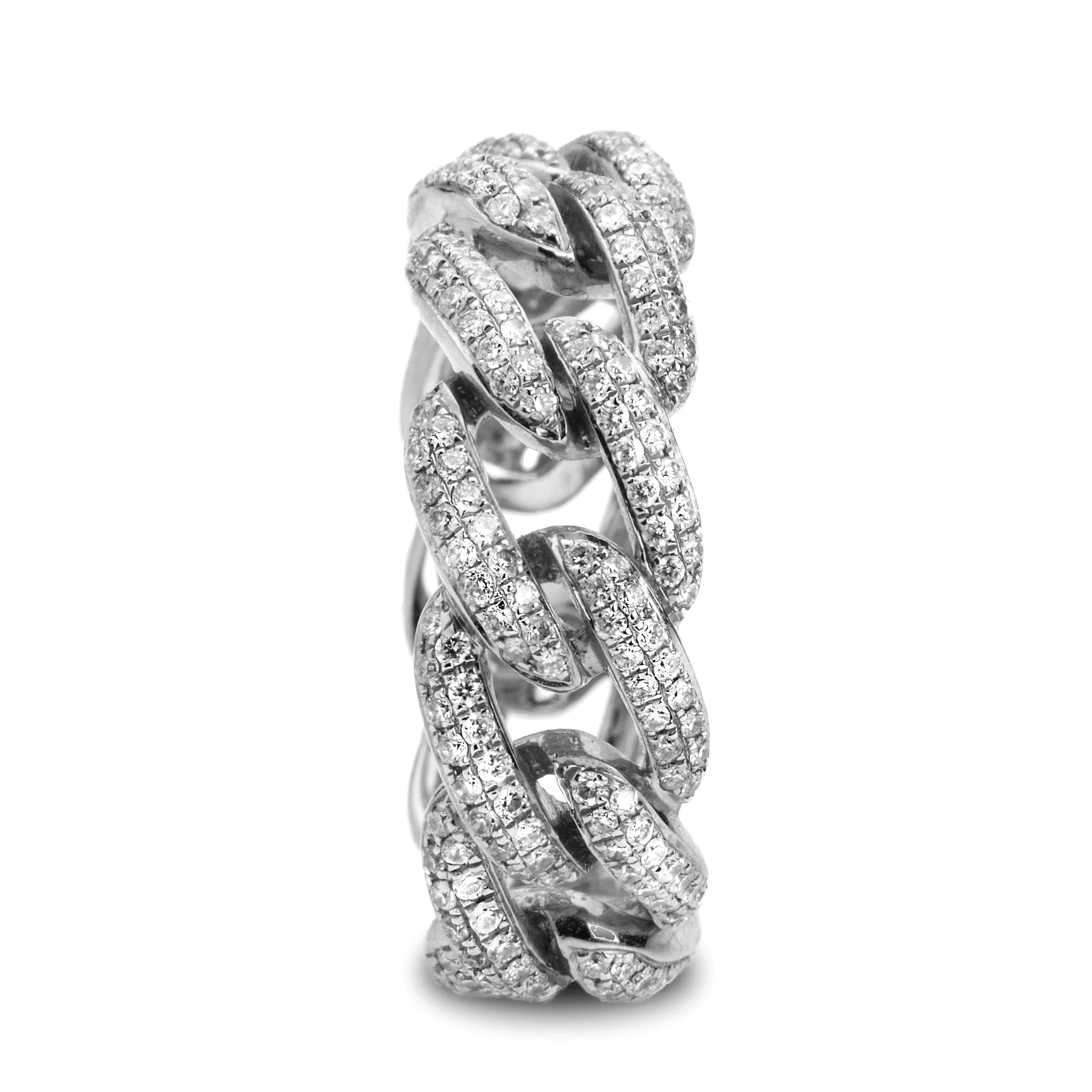 Micro-Pave Open Cuban Link Diamond Eternity Band