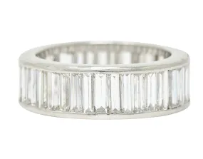 Mid-Century 3.00 CTW Baguette Diamond Platinum Eternity Band Ring