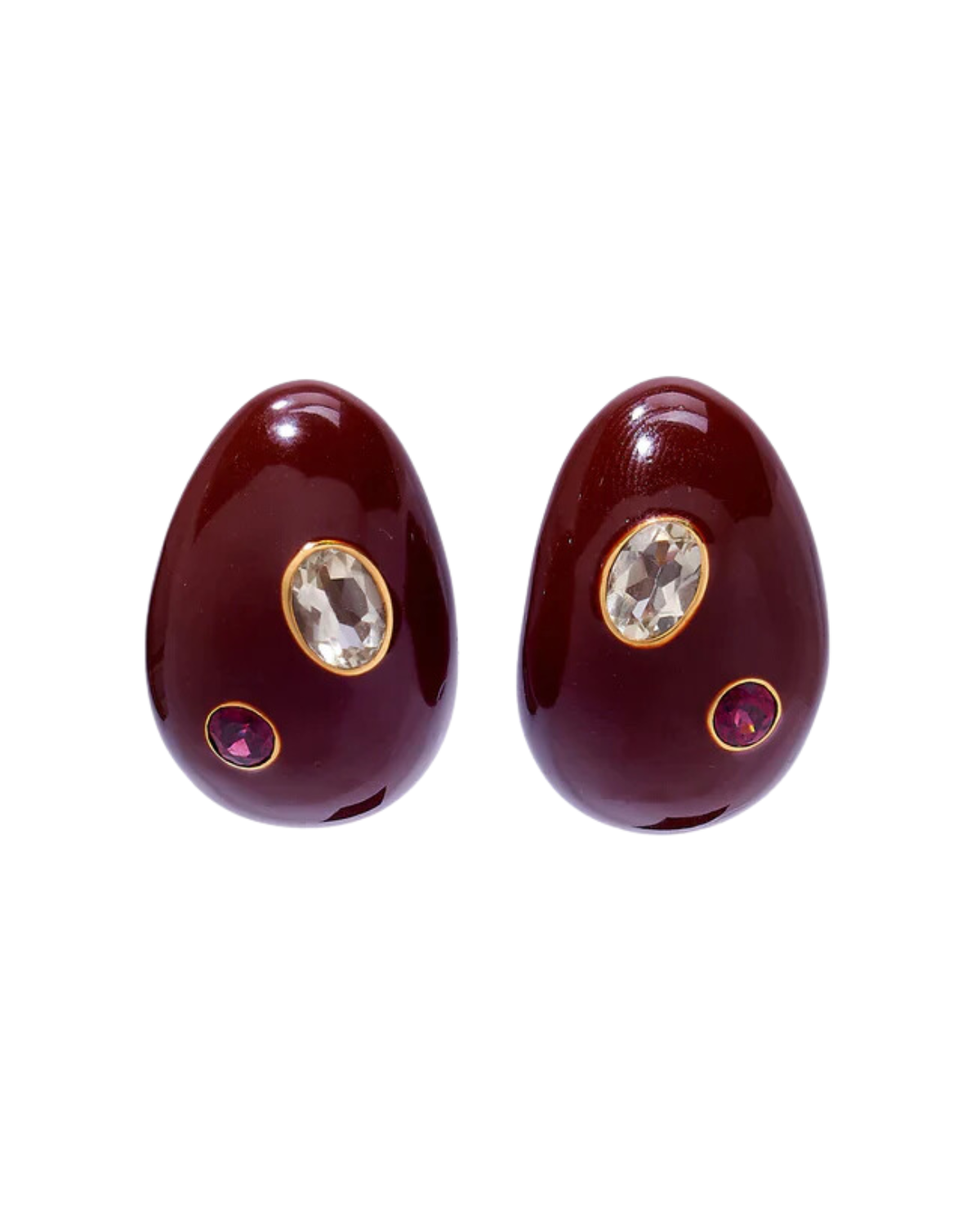 Mini Arp Earrings (Studded Brown)