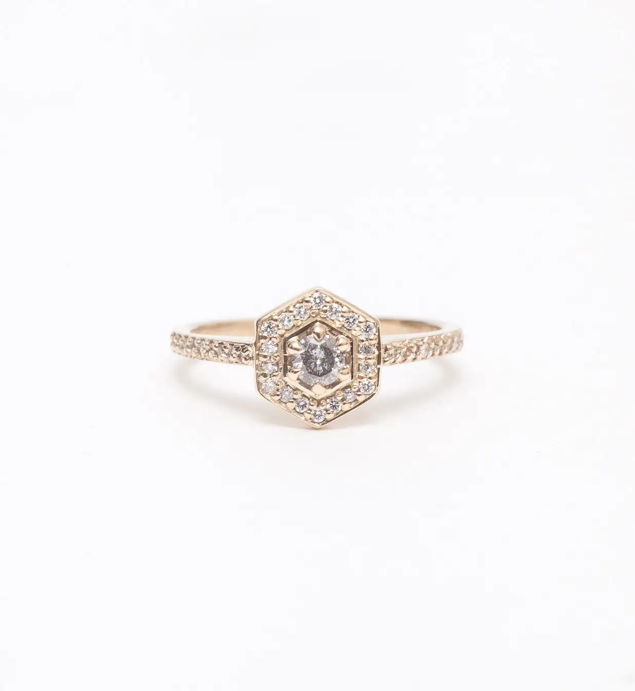 Mini Hex Engagement Ring