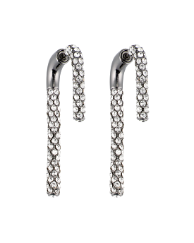 Mini Pave Celeste Drop Earrings (Shiny Hematite Crystals)