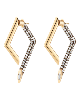 Mini Pave Yana Earrings (Gold/Crystal)