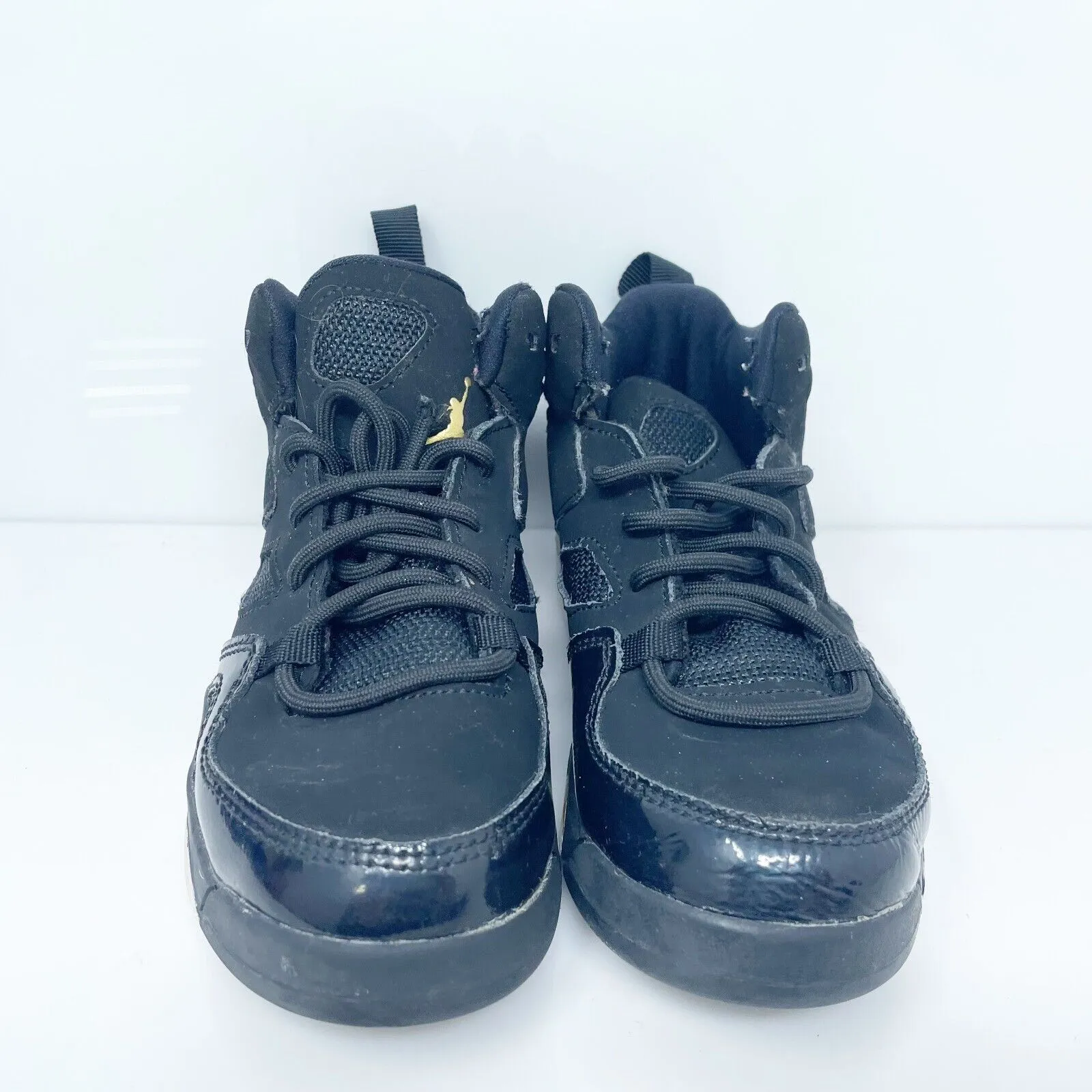 Nike Girls Air Jordan Flight Club 91 555470 Black Basketball Shoes Sneakers 11C