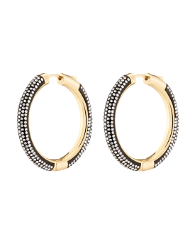 Noir Hoops (Shiny Gold/Black)