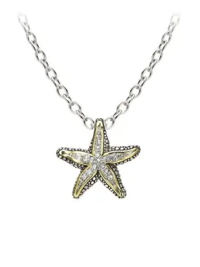 Ocean Images Seaside Collection Pavé Starfish Slider with Necklace by John Medeiros