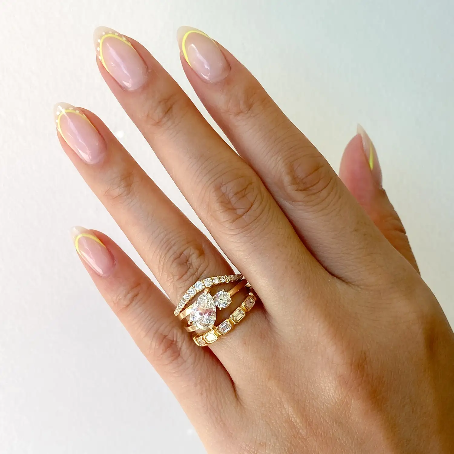 Pear & Round Maisonette Ring