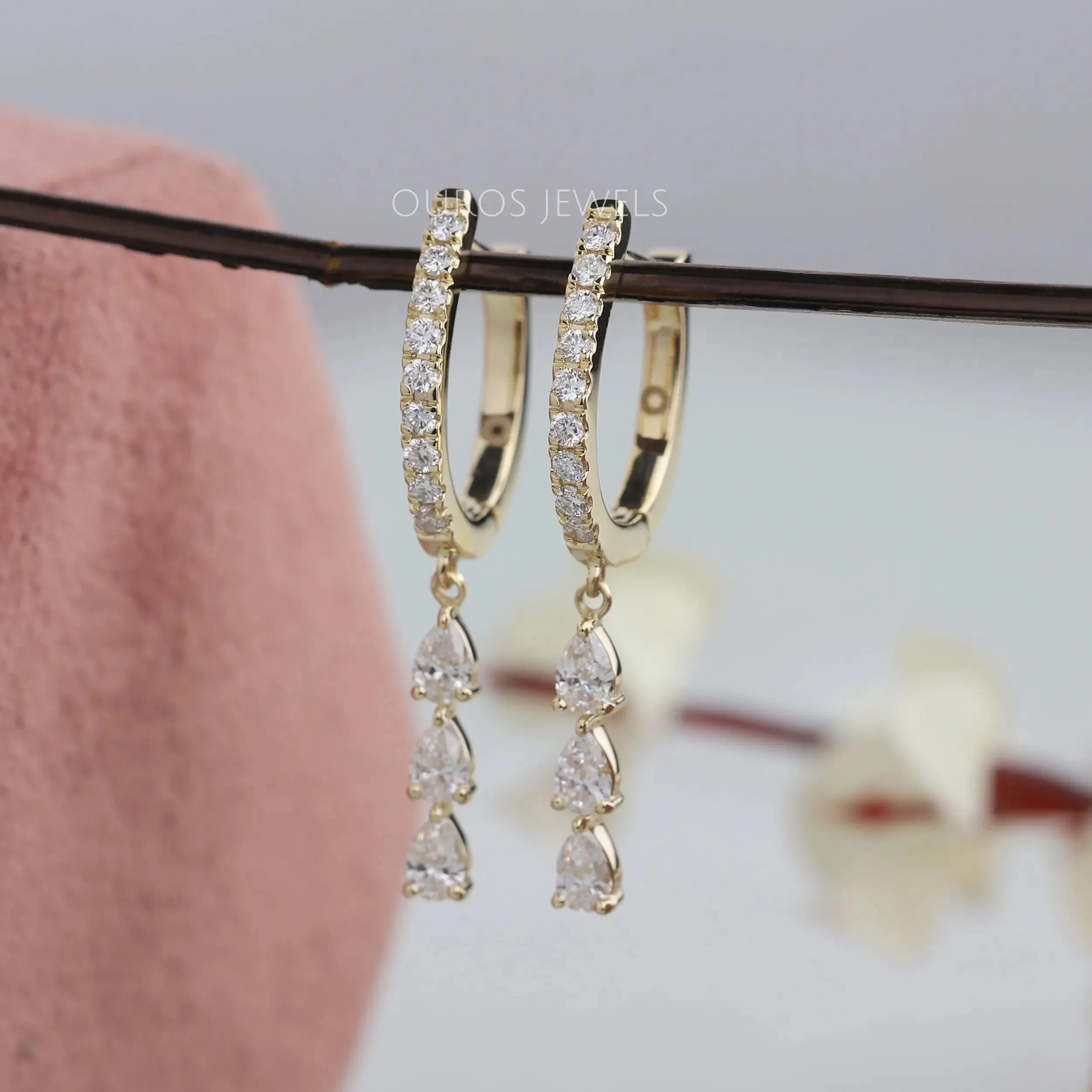 Pear Cut Lab Diamond Drop And Dangle Earrings