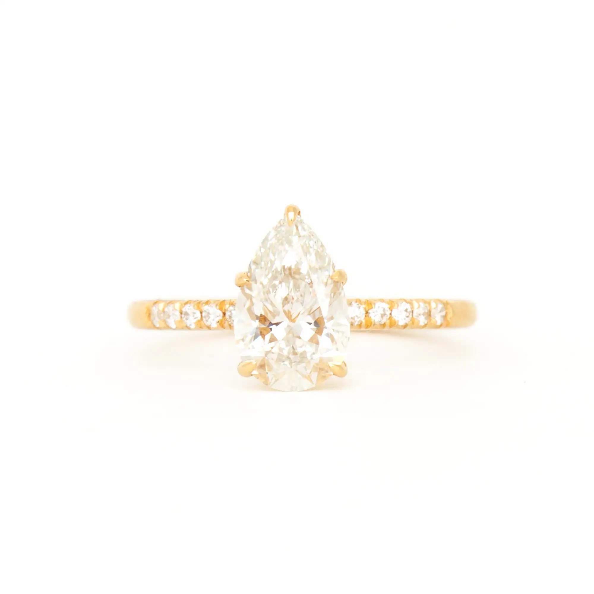 Pear Diamond Pavé Vault Ring