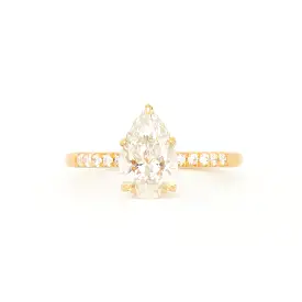 Pear Diamond Pavé Vault Ring