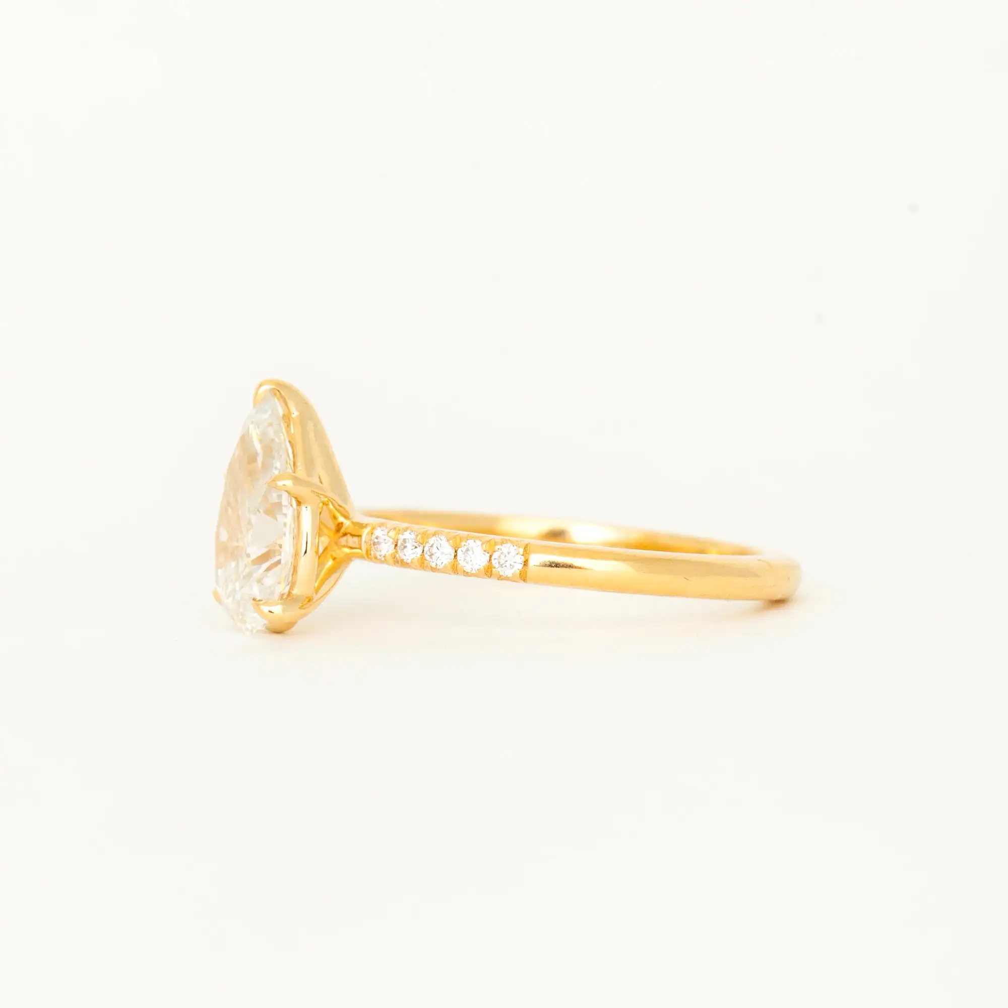 Pear Diamond Pavé Vault Ring