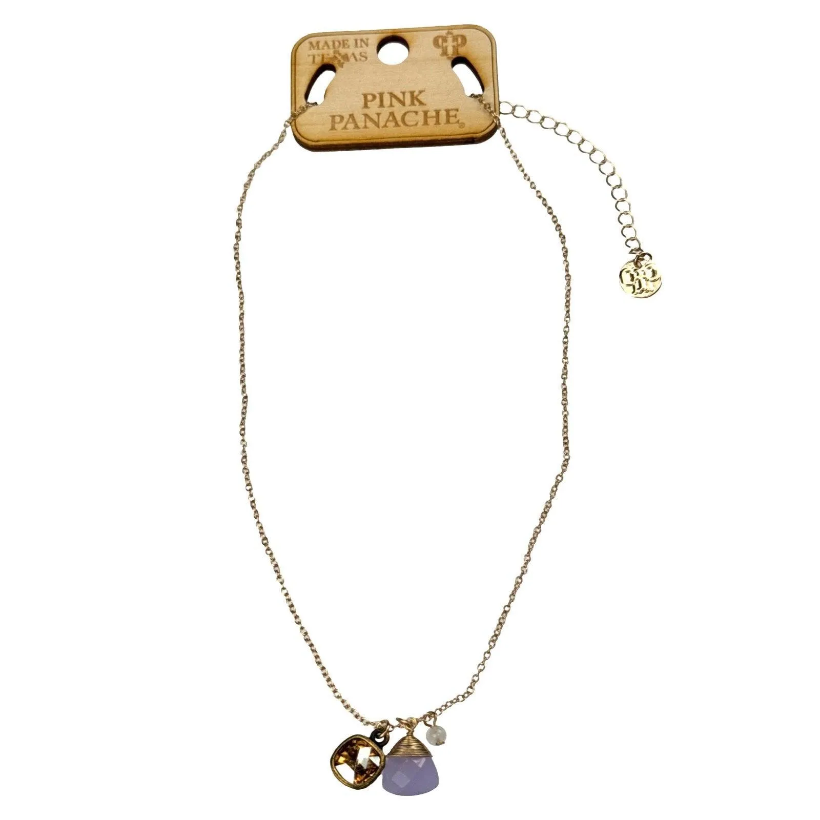 PP Gold Shimmer Lilac Charm Gold Necklace