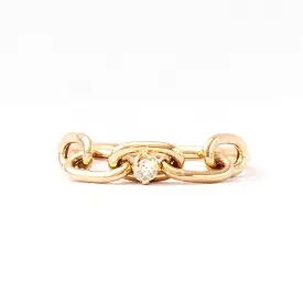 Prong Diamond & Square Oval Link Chain Ring