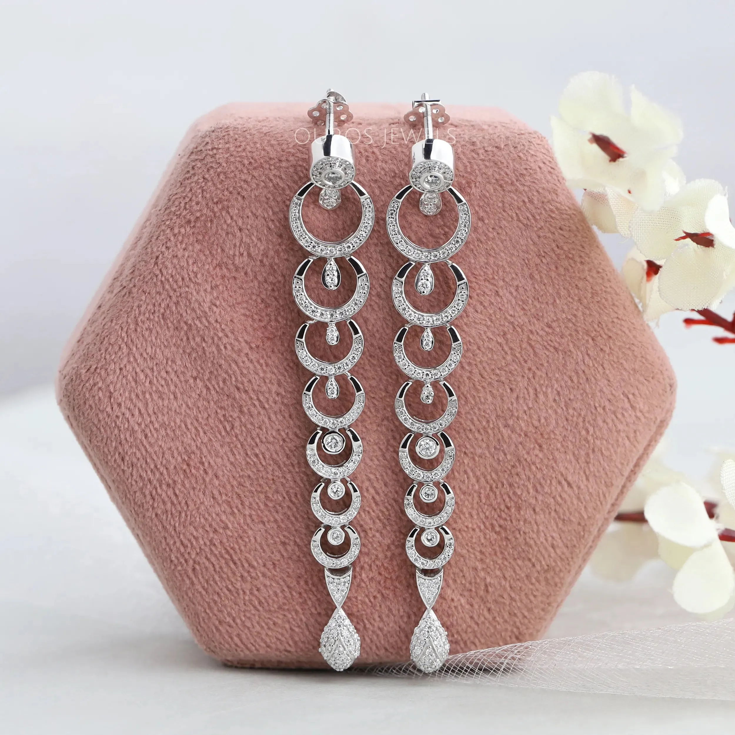 Round Diamond Chandelier Tassel Earrings