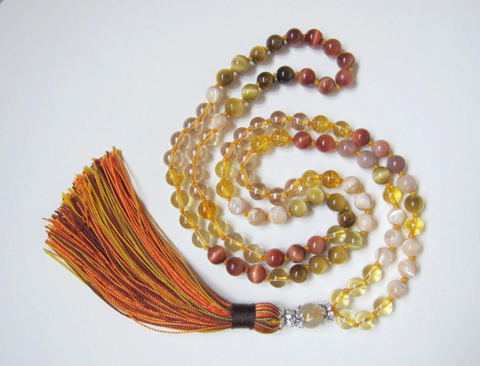 SALE - Radiant Manipura Chakra Mala Tassel Necklace