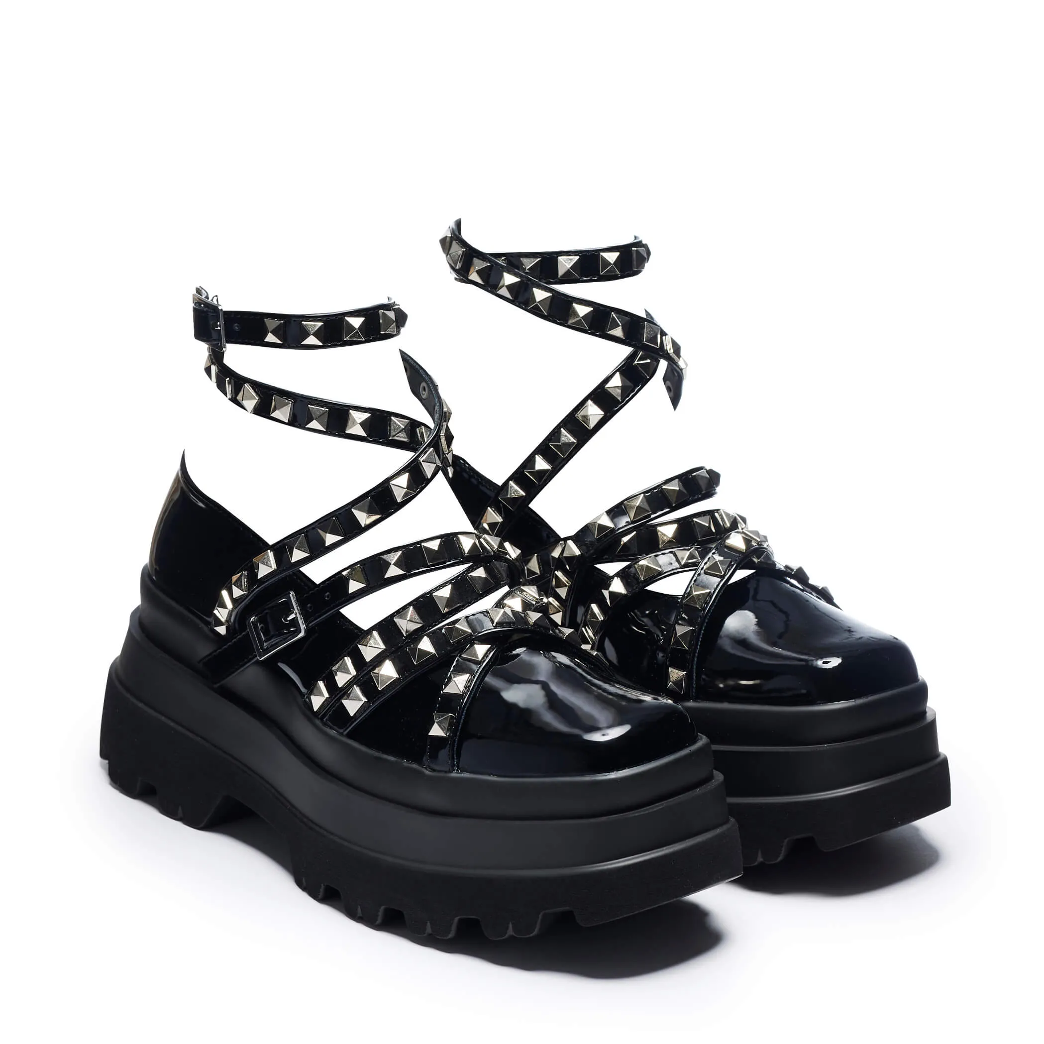 Sima Studded Platform Ballet Shoes