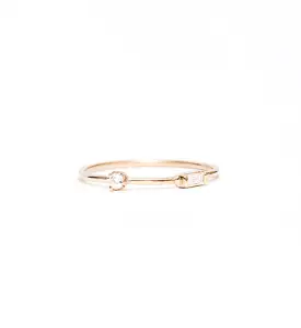 Spaced Baguette and Round Diamond Ring