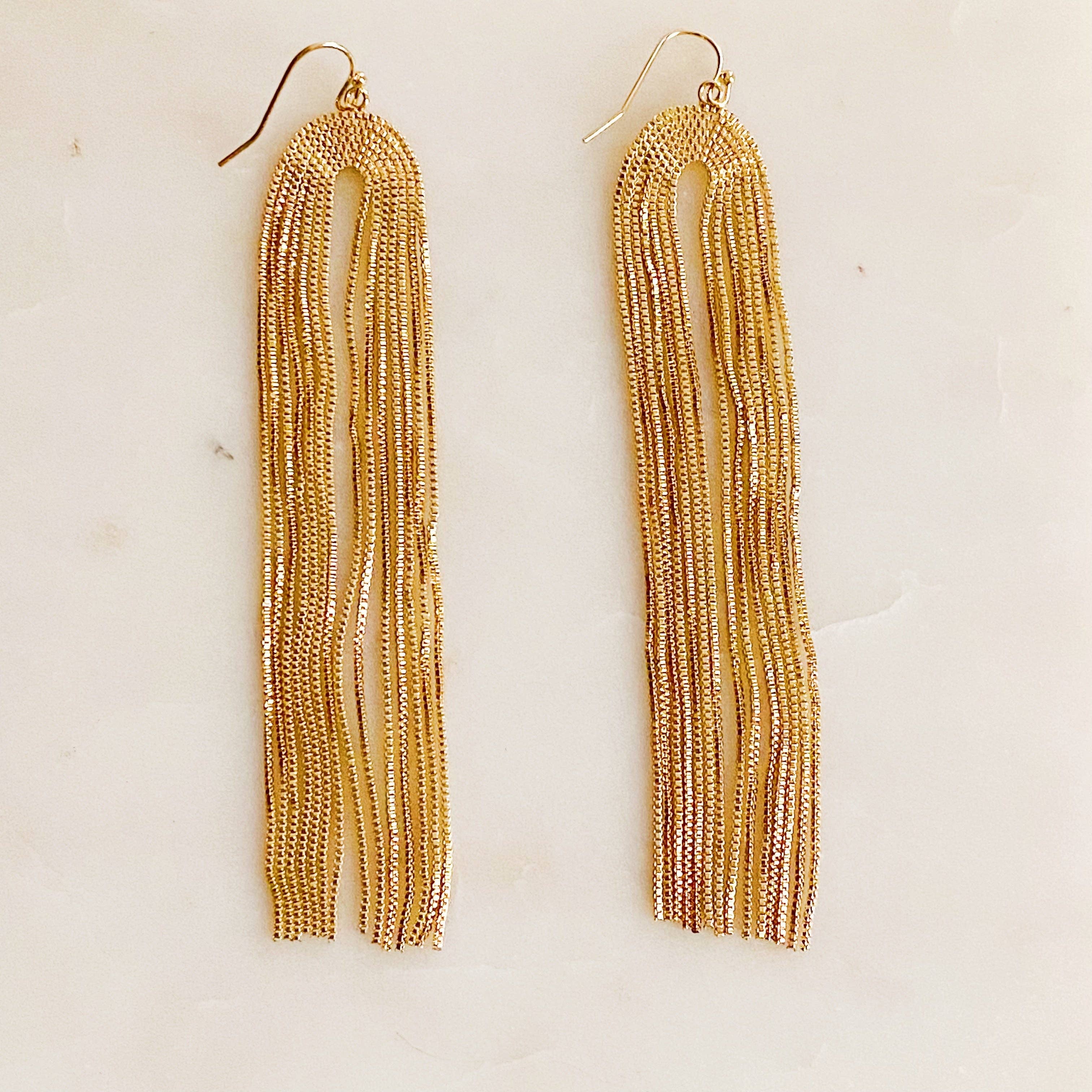 Strands Of Chain Drop Earrings