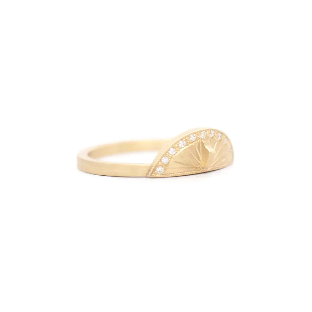 Sundial Pavé Stacker Ring