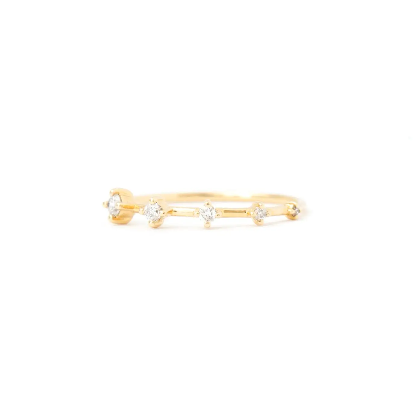 Super Tiny 5 Diamond Stacking Ring