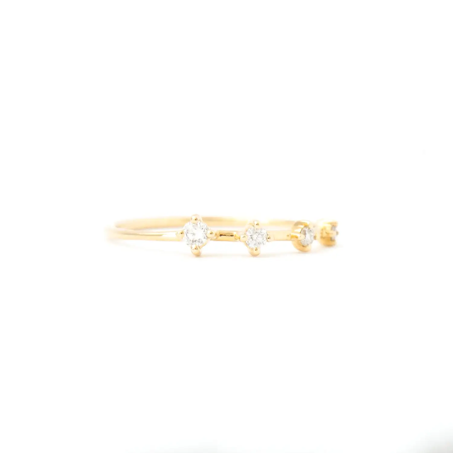 Super Tiny 5 Diamond Stacking Ring