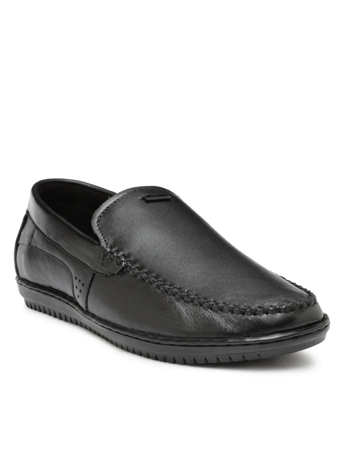 Teakwood Leather Black Casual Shoes