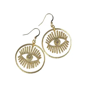 The Omna Gold Pave Eye Hoop Earrings