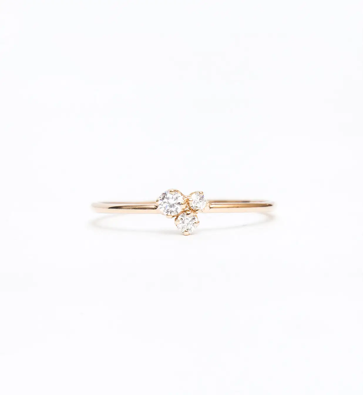 Three Mixed Diamond Prong Trio Ring