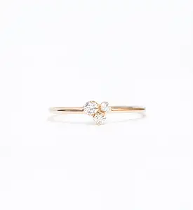 Three Mixed Diamond Prong Trio Ring