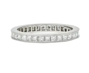 Tiffany & Co. 1.26 CTW Princess Cut Diamond Platinum Eternity Channel Band Ring