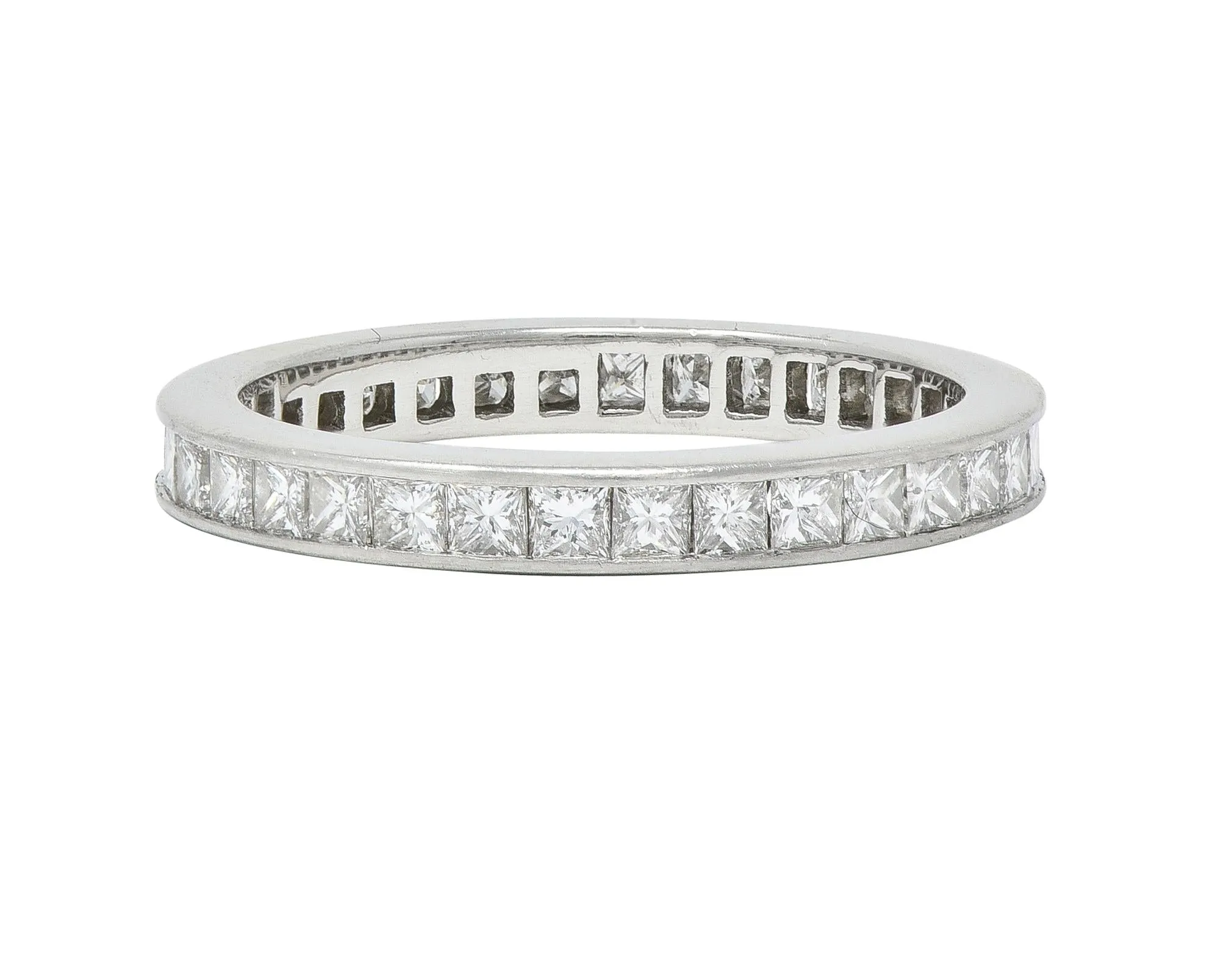 Tiffany & Co. 1.26 CTW Princess Cut Diamond Platinum Eternity Channel Band Ring