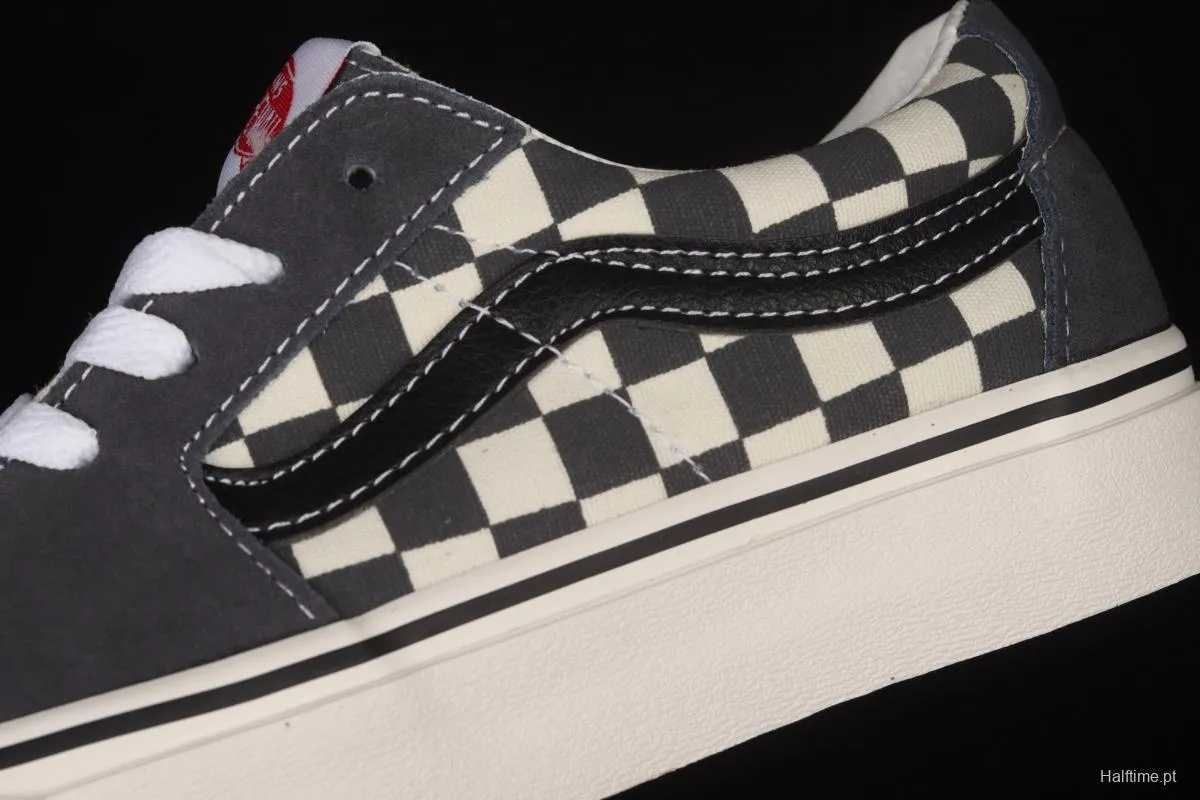 Vans Suede Sk8-Low grey rice and white checkerboard check low-top casual board shoes VN0A4UUK2V4