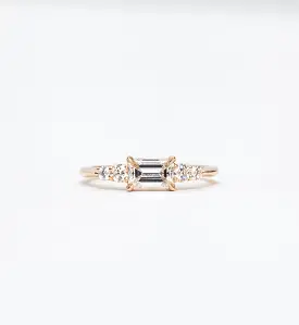 White Diamond Five Stone Bea Ring